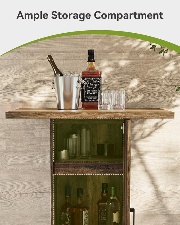 Square Bar Table with 3-Tier Storage Cabinet
