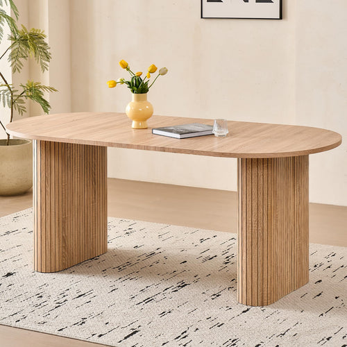 70.8 Inch Oval Dining Table for 4 to 6 People