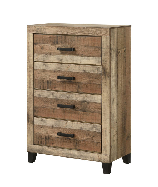Queen Farmhouse Bedroom Set - 6 Piece with Dresser, Mirror, Chest & 2 Nightstands