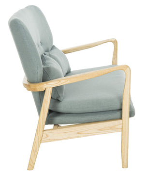 Modern Blue Settee Loveseat with Pillows