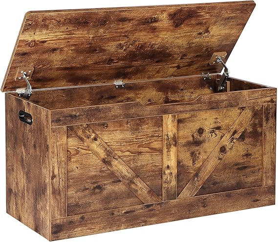 Storage Bench 39.4 Inch with Safety Hinges and Lid
