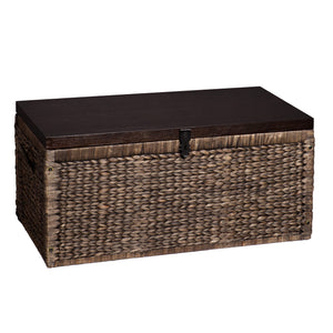 Water Hyacinth Storage Trunk with Espresso Lid