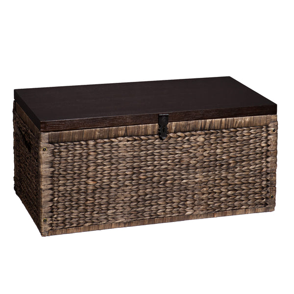 Water Hyacinth Storage Trunk with Espresso Lid