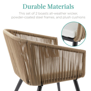 Wicker Patio Dining Chairs Set of 2