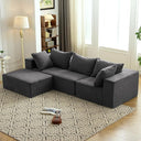 Modular L-Shaped Sectional Sofa with Deep Seat