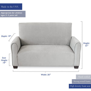 Customized Toddler Upholstered Sofa with Ottoman and Pillows