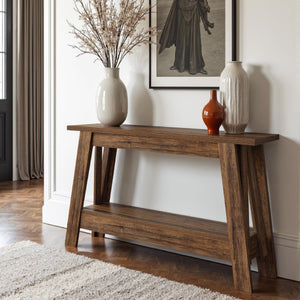 Farmhouse Console Table 2-Tier Narrow Entryway Table with Storage