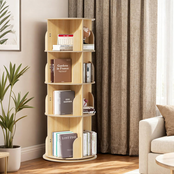 360° Rotating Bookshelf Tower