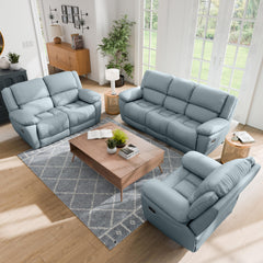 3-Piece Recliner Sofa Set – Leather Sectional with Loveseat & Arm Chair