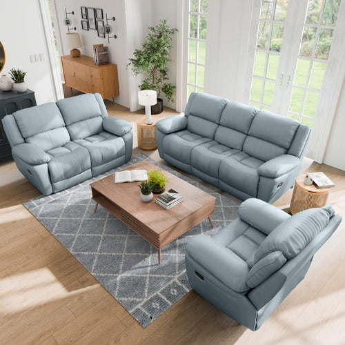 3-Piece Recliner Sofa Set – Leather Sectional with Loveseat & Arm Chair