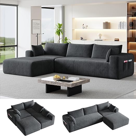 Modular L-Shaped Sectional Sofa with Chaise