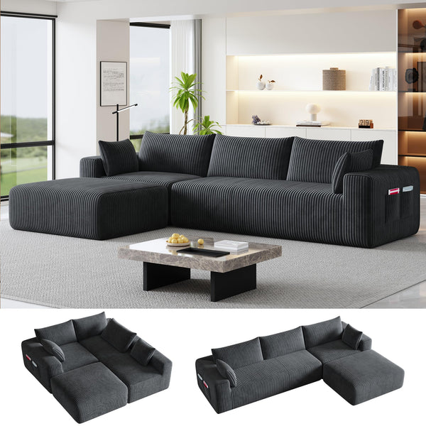 Modular L-Shaped Sectional Sofa with Chaise