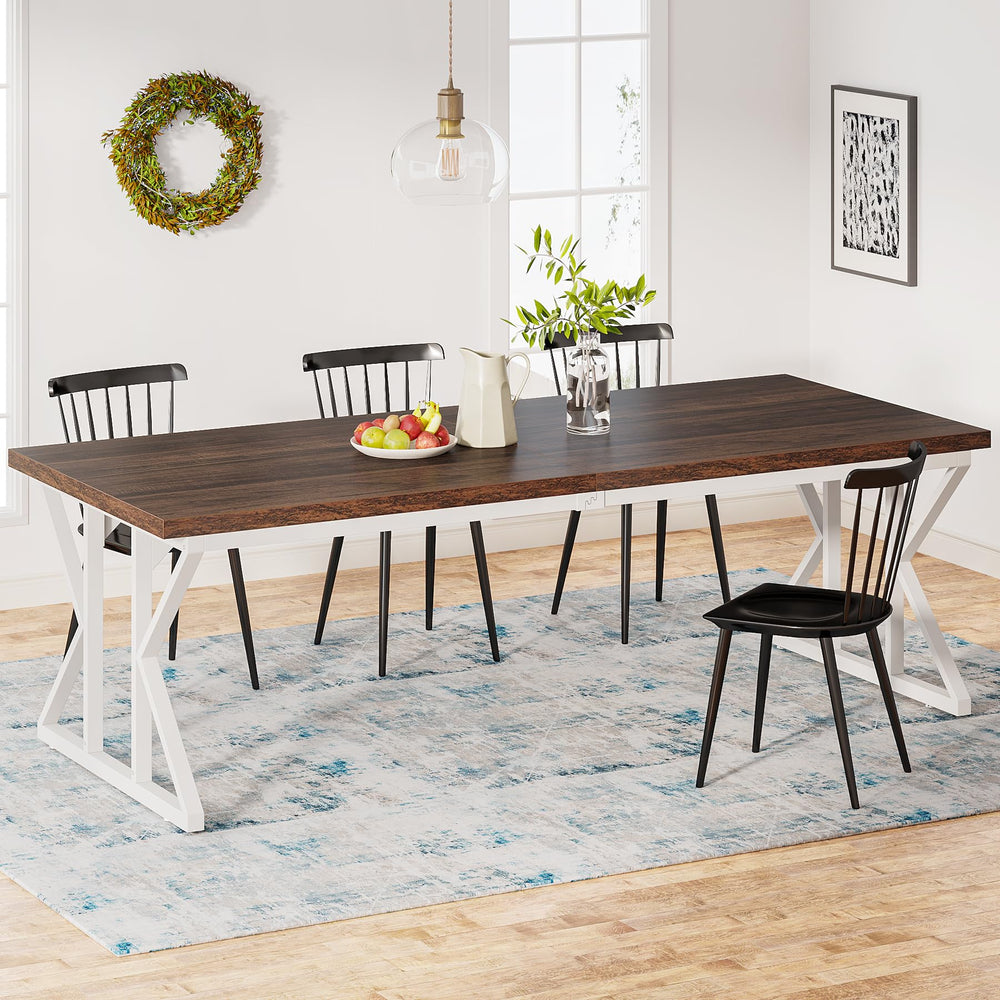 Farmhouse Dining Table 78.7-Inch for 6-8 People