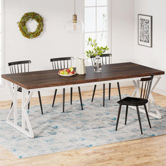 Farmhouse Dining Table 78.7-Inch for 6-8 People