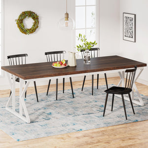 Farmhouse Dining Table 78.7-Inch for 6-8 People