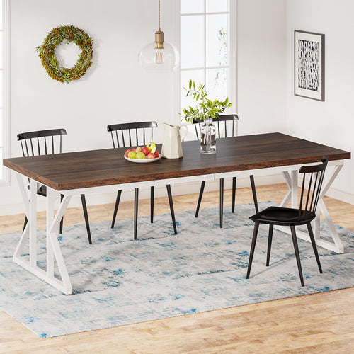Farmhouse Dining Table 78.7-Inch for 6-8 People