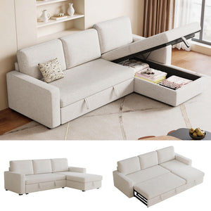 81.5" L-Shaped Sleeper Sofa Bed with Storage Chaise