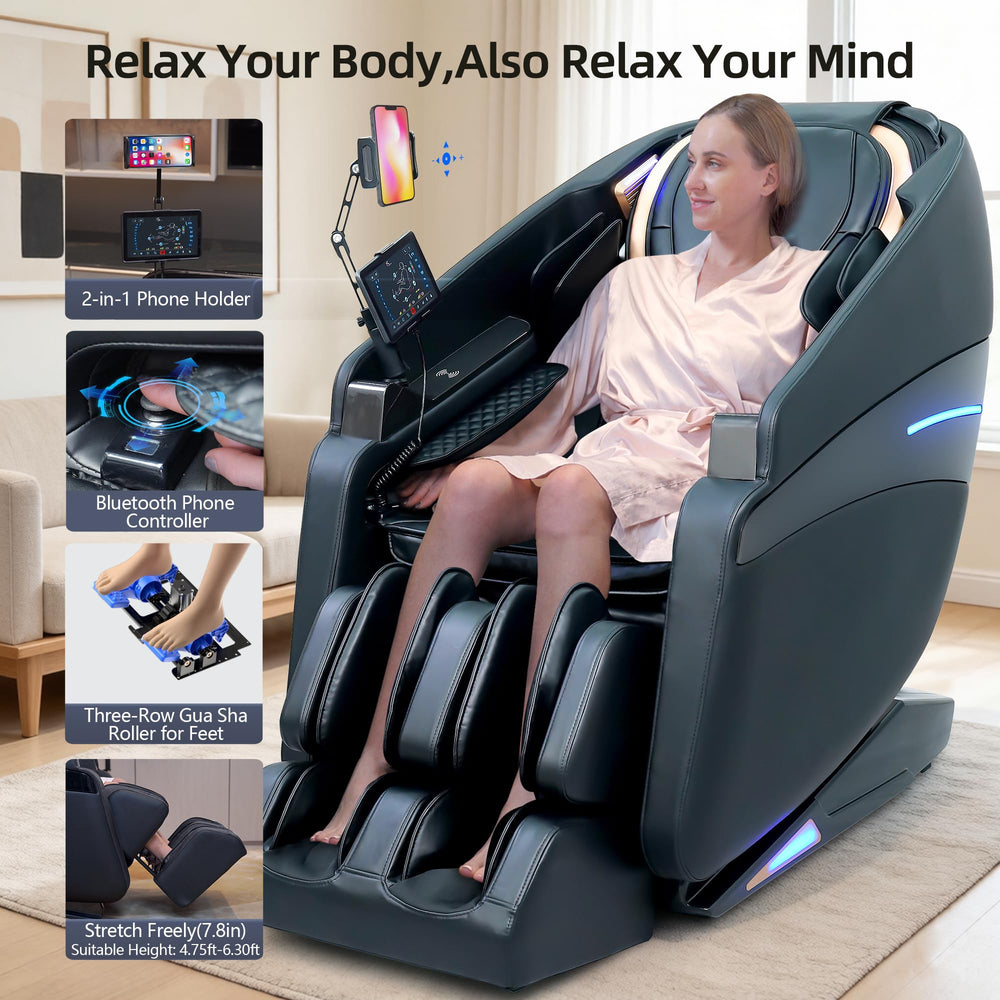 4D Massage Chair Full Body Zero Gravity Recliner with Heat & SL Track