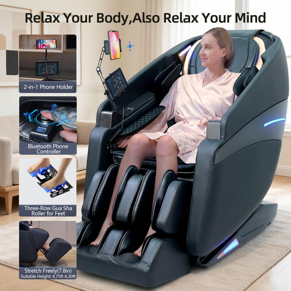4D Massage Chair Full Body Zero Gravity Recliner with Heat & SL Track
