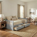 Twin to King Convertible Daybed with Trundle & Storage Drawers – Solid Pine Wood