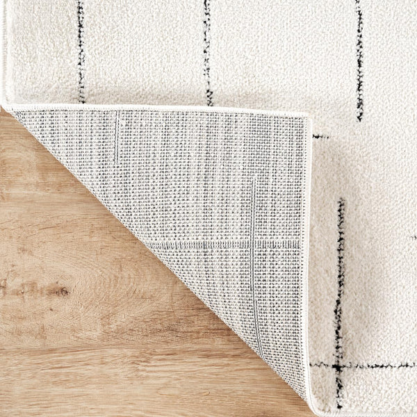 Cream Striped Area Rug – Oliver Collection