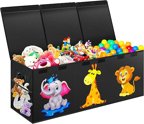 Extra Large Collapsible Toy Box with Lid & Storage Organizer