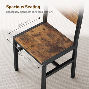 Rustic Farmhouse Dining Chairs with Metal Frame