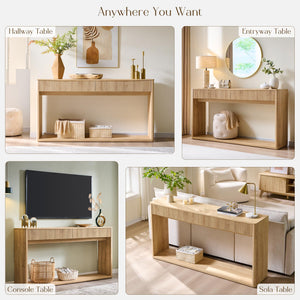 63" Fluted Console Table with Drawers