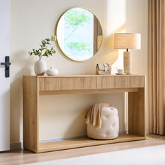 63" Fluted Console Table with Drawers