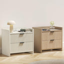 Nightstand with 2 Drawers & Charging Station