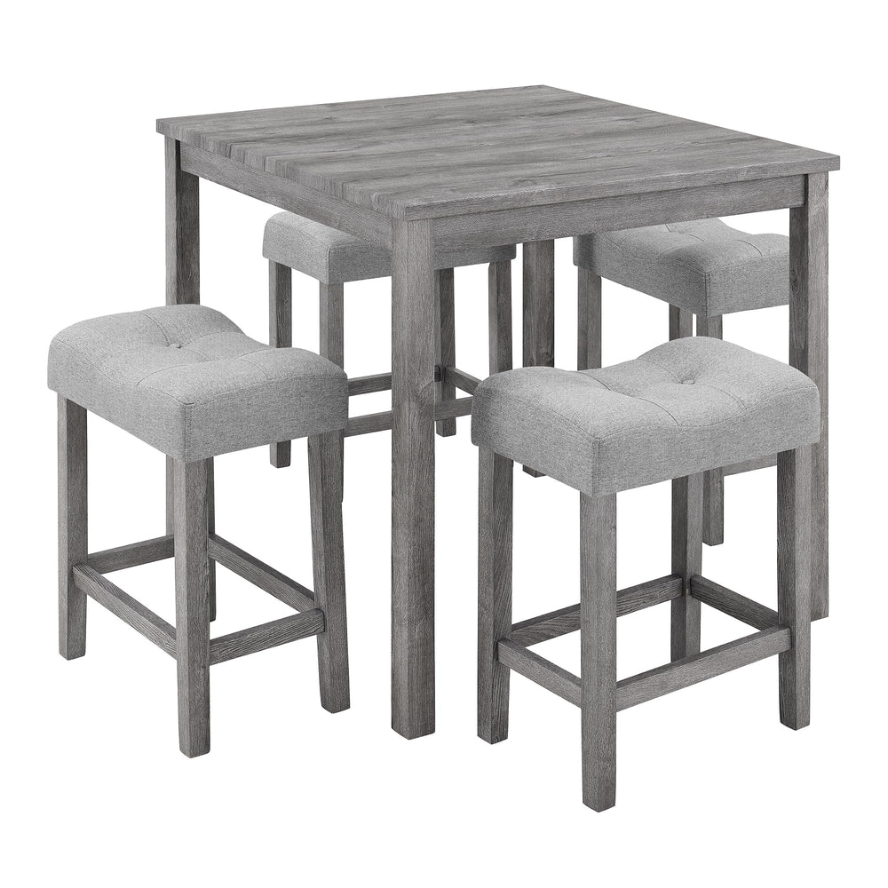 5-Piece Counter Height Dining Set with 4 Upholstered Bar Stools
