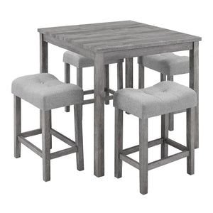5-Piece Counter Height Dining Set with 4 Upholstered Bar Stools
