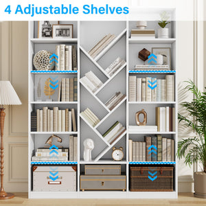 6-Tier Tree Bookshelf with 13 Open Compartments