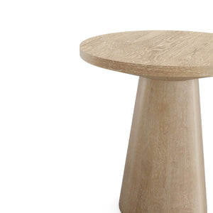 20-Inch Round End Table with Cone Pedestal Base