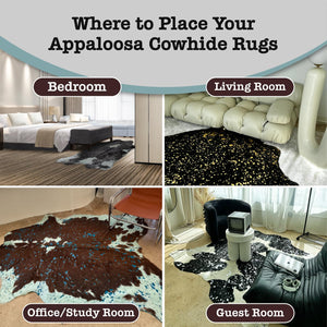 Genuine Cowhide Rug – Metallic Gold Devore on Champagne 6'x7'