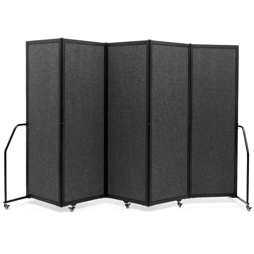 5-Panel Folding Privacy Screen with Wheels – Dark Gray