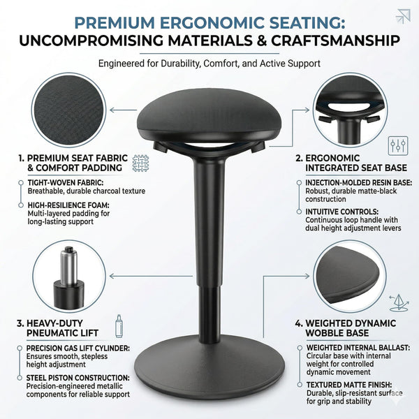 Standing Desk Perch Stool with Memory Foam Seat