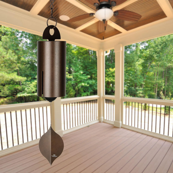 Large Antique Copper Wind Bell Chime for Outdoor Garden, Patio & Porch – 40" Deep Tone