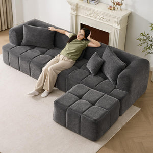 L-Shaped Modular Sectional Sofa with Chaise