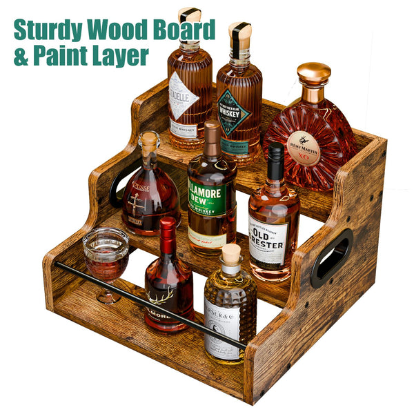 3-Tier Countertop Liquor & Wine Display Shelf