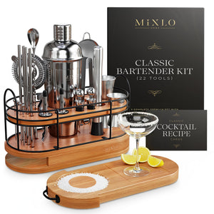 22-Piece Cocktail Shaker & Bartender Kit with Stand