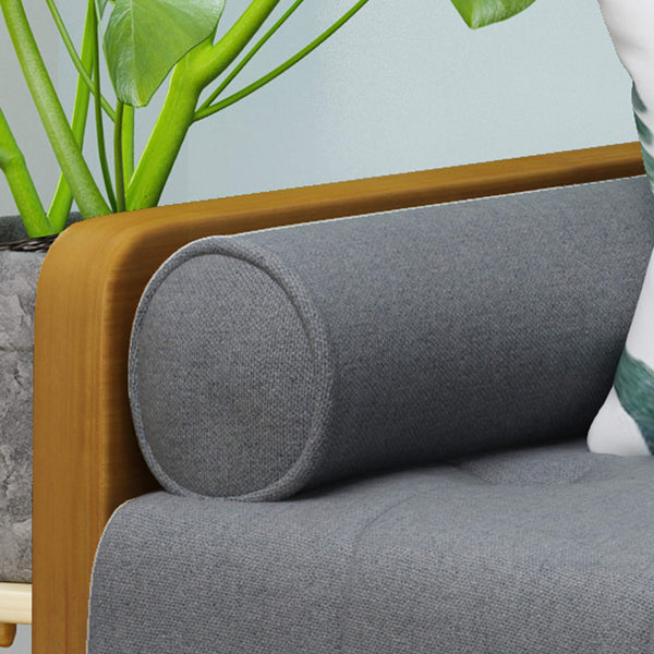 Mid-Century Modern Tufted Fabric Sofa