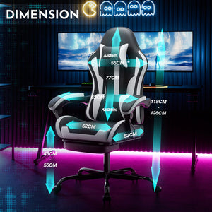 Ergonomic Gaming Chair with Footrest & Lumbar Support