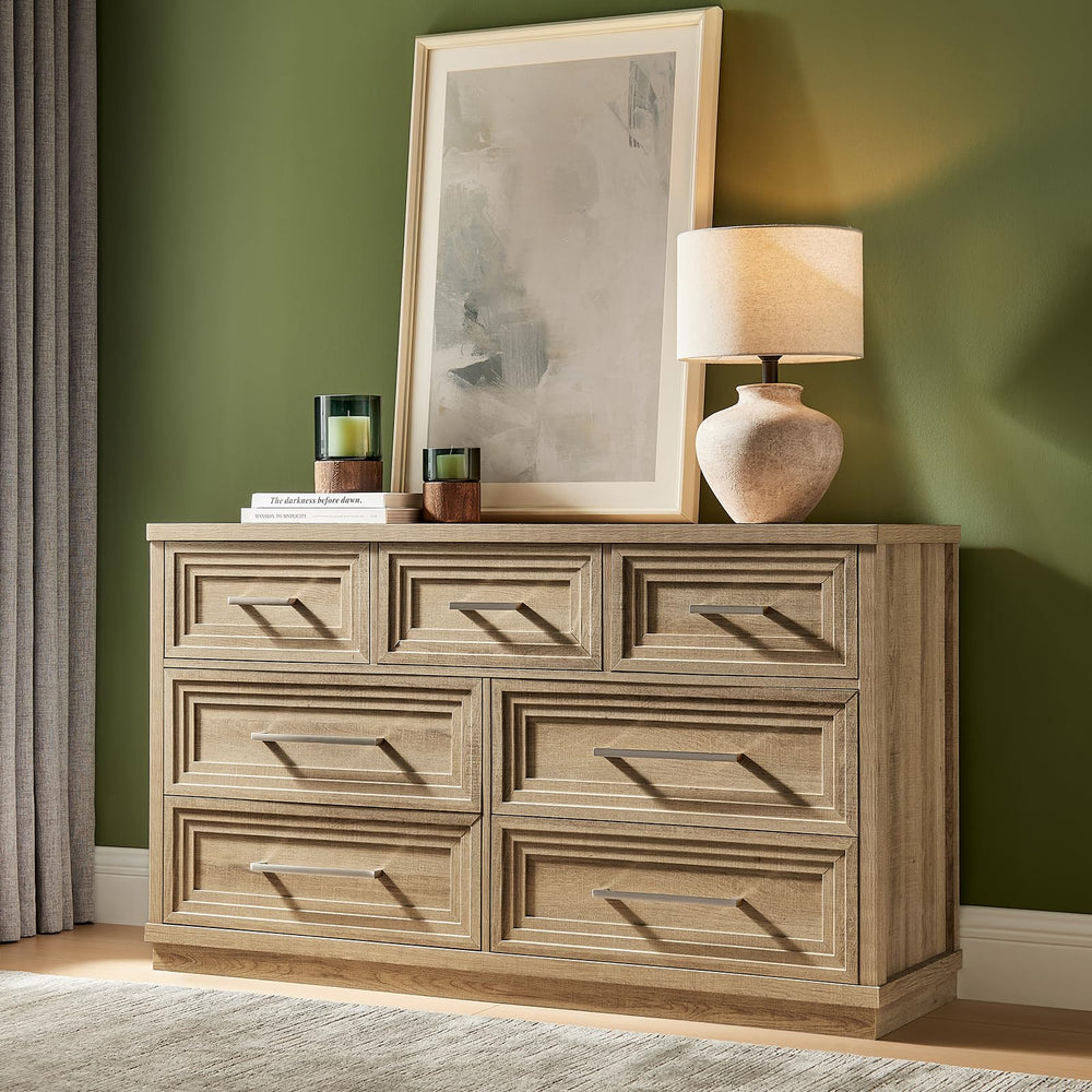 7-Drawer Dresser & Nightstand Set with Charging Station
