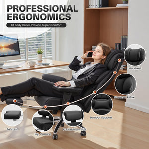 Big & Tall Ergonomic Executive Office Chair with Footrest