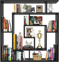 8-Shelf Geometric Bookcase – Freestanding & Wall Mount