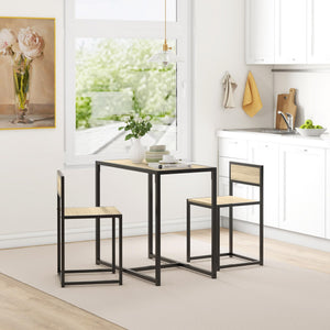 3-Piece Industrial Dining Table Set for 2