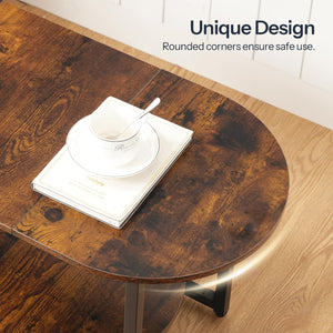 Oval Coffee Table with 2-Tier Open Storage Shelf