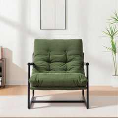 Modern Accent Chair with Metal Frame & Cushioned Seat