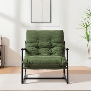 Modern Accent Chair with Metal Frame & Cushioned Seat